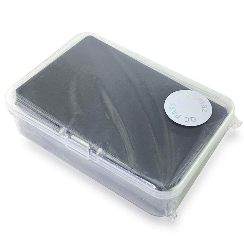 Ebamaz 50PCS Thick 0.45mm Matte Black Finish Aluminum Metal Business Cards Blanks 3.4 X2.13 inch for Customer Laser Engraving (Black, Blank) - Image 3